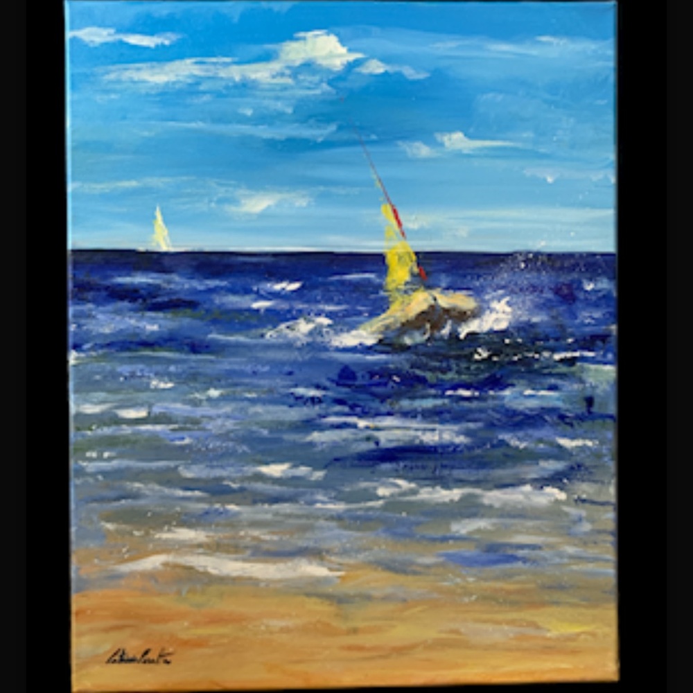 Caribbean Sea. Acrylic on canvas 16 x 20 inches. Artwork - Picture 4 of 4